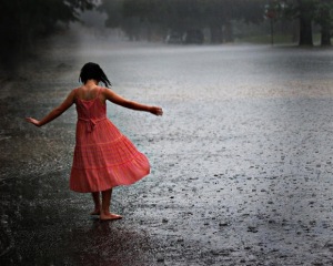 girl in rain